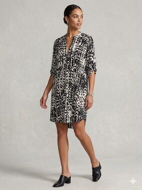 Renee C. Black & White Animal-Print Swim Coverup Tunic

7